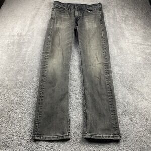 Levis 513 Slim Straight Jeans Mens‎ 31x29 Gray Mid Rise Denim